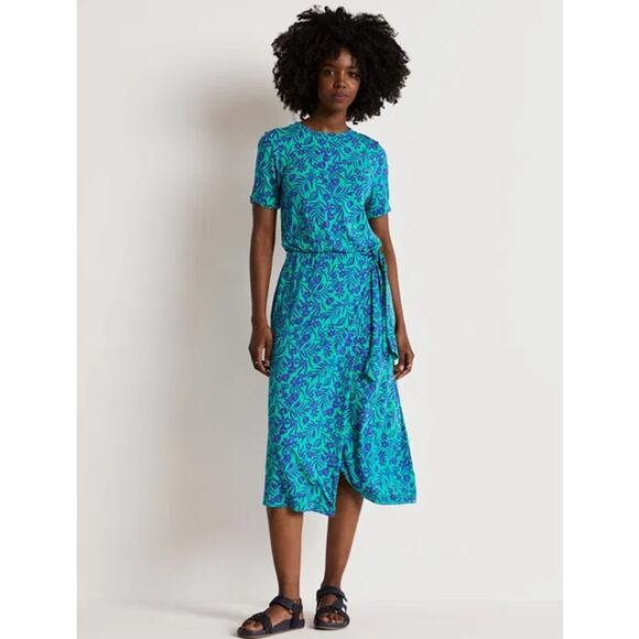 Boden Dresses & Skirts - Boden Amanda Jersey Midi Dress Emerald Tropical Foliage Size 10